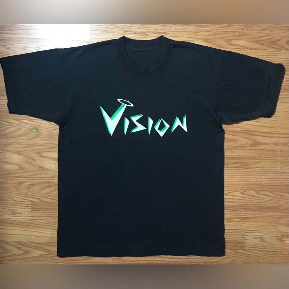 Vintage 90s Vision Streetwear T-Shirt Black Single Stitch Mens L/XL